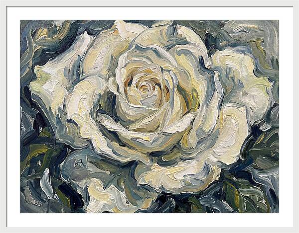 White Rose In Expressionist Style