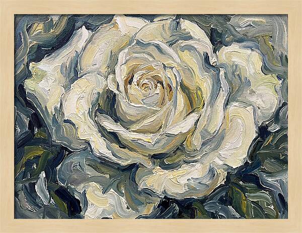 White Rose In Expressionist Style