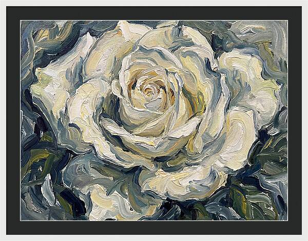 White Rose In Expressionist Style