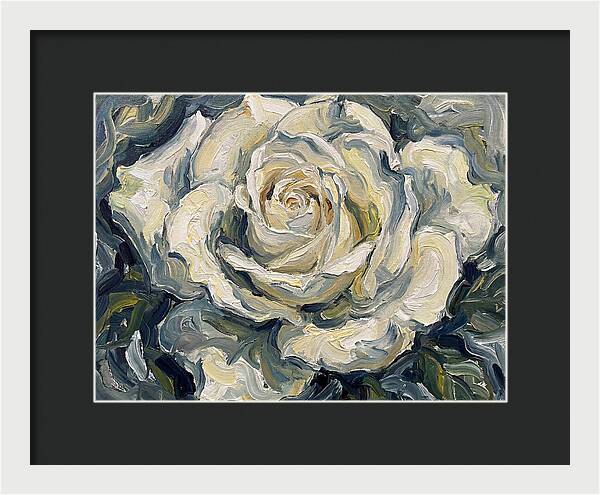 White Rose In Expressionist Style