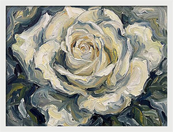 White Rose In Expressionist Style