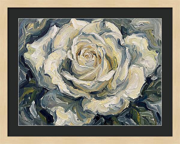 White Rose In Expressionist Style