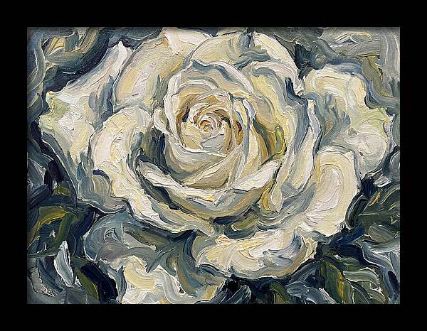 White Rose In Expressionist Style