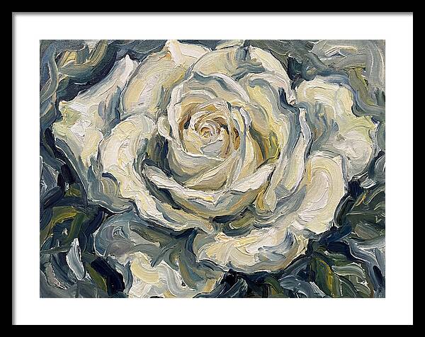 White Rose In Expressionist Style