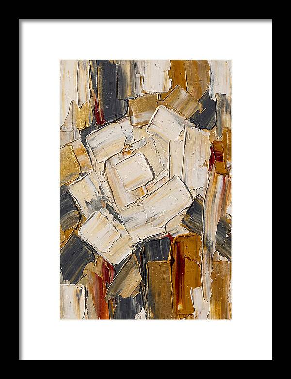 White Rose In Palette Knife Style