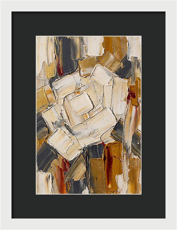 White Rose In Palette Knife Style