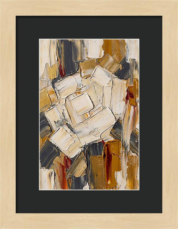 White Rose In Palette Knife Style
