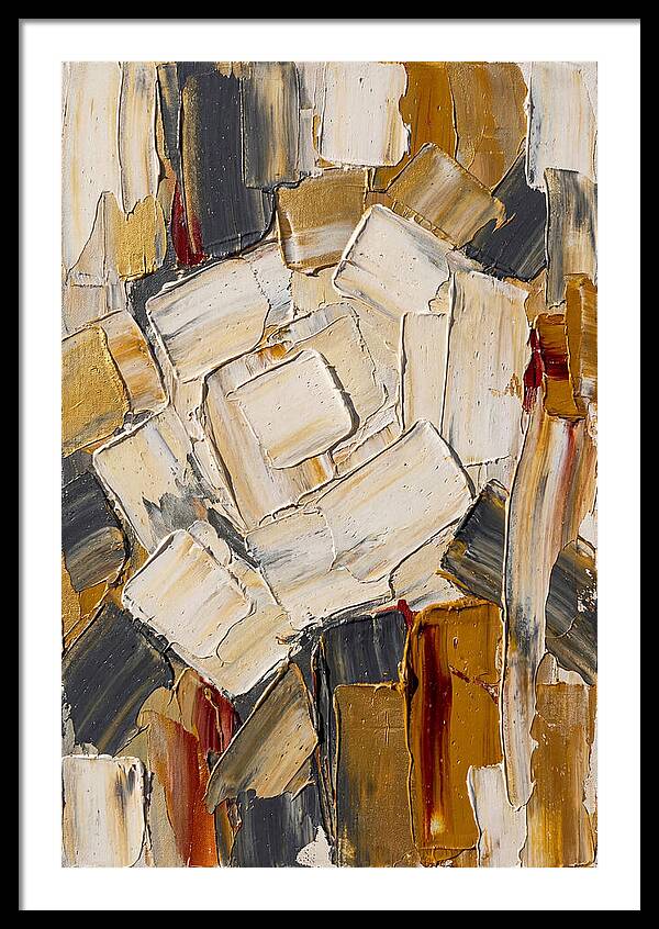 White Rose In Palette Knife Style