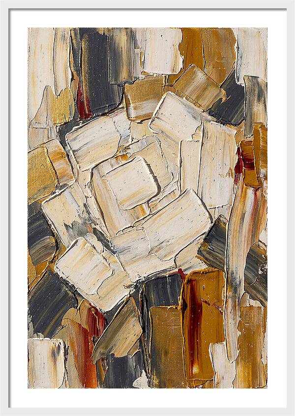 White Rose In Palette Knife Style
