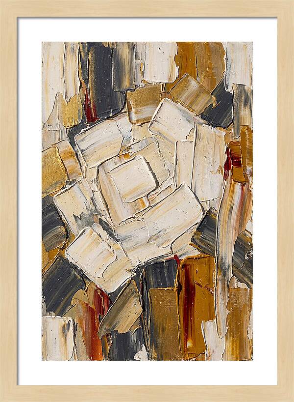 White Rose In Palette Knife Style