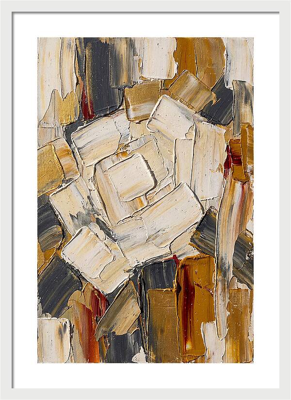 White Rose In Palette Knife Style