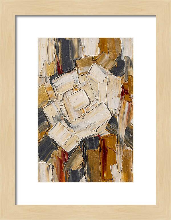 White Rose In Palette Knife Style