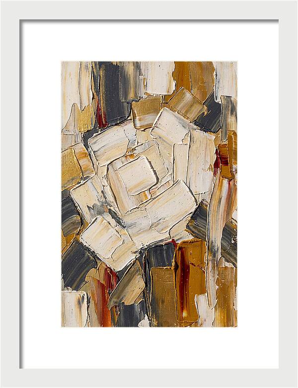 White Rose In Palette Knife Style