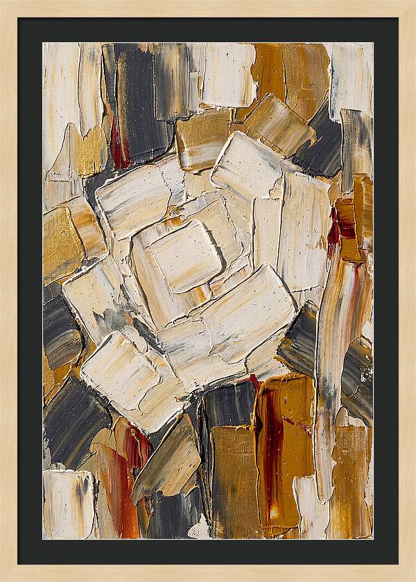 White Rose In Palette Knife Style