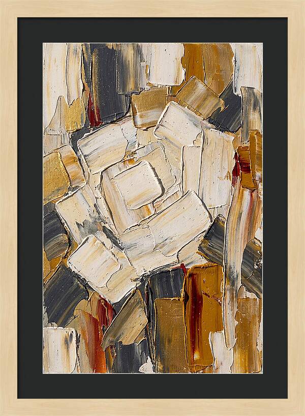 White Rose In Palette Knife Style