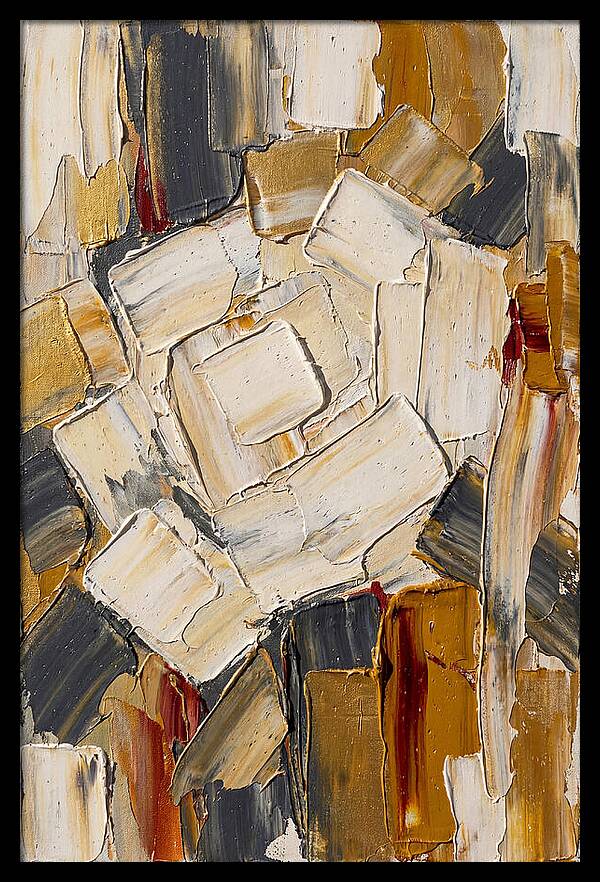 White Rose In Palette Knife Style