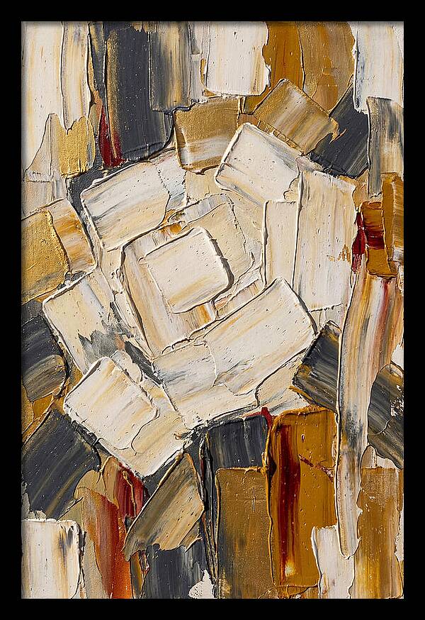 White Rose In Palette Knife Style