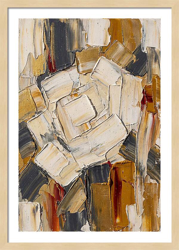 White Rose In Palette Knife Style
