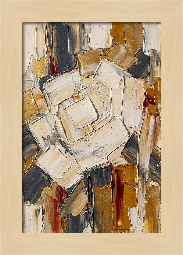 White Rose In Palette Knife Style