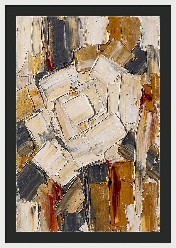 White Rose In Palette Knife Style