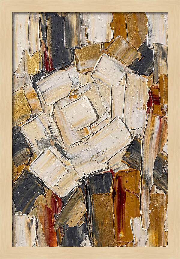 White Rose In Palette Knife Style