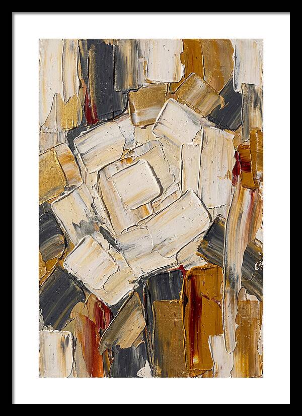 White Rose In Palette Knife Style