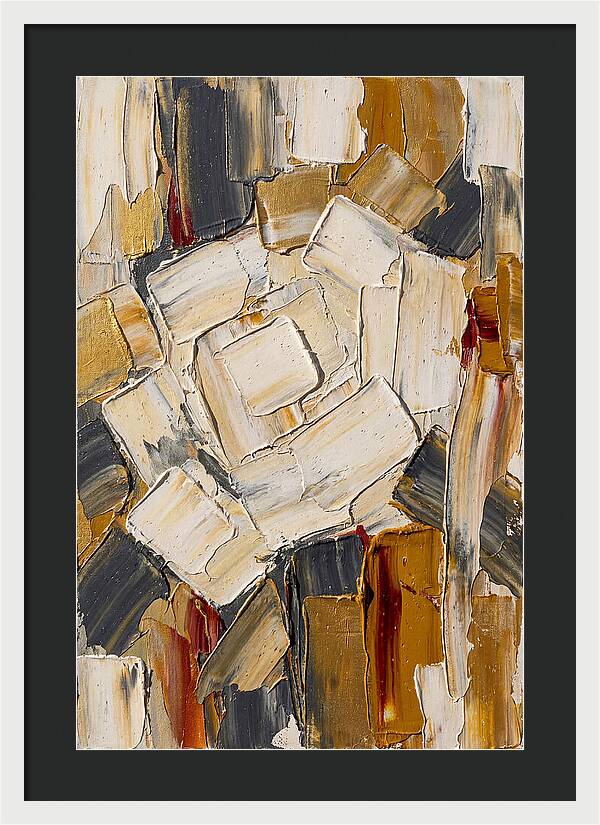 White Rose In Palette Knife Style