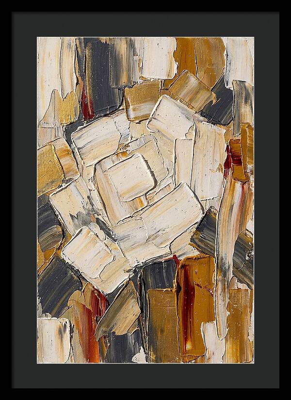 White Rose In Palette Knife Style