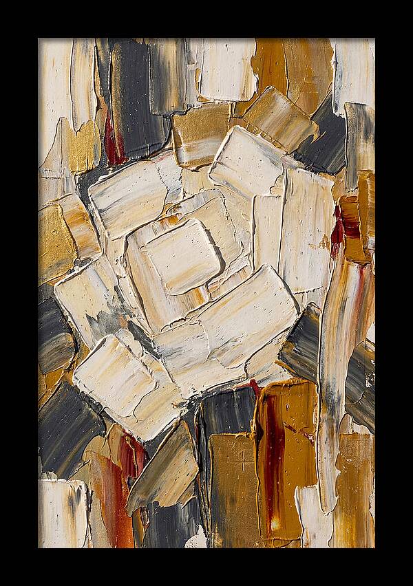 White Rose In Palette Knife Style