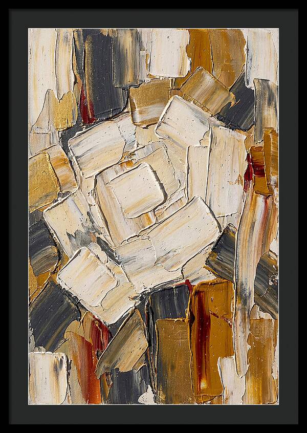 White Rose In Palette Knife Style