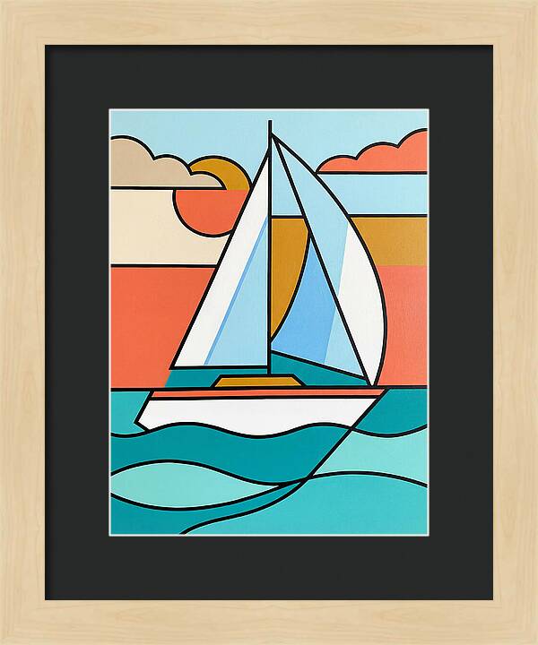White Sailboat Against Vibrant Sky