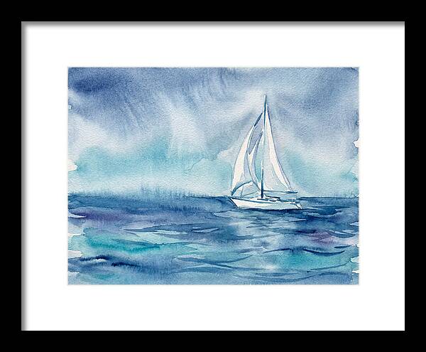 White Sailboat On Tranquil Waters