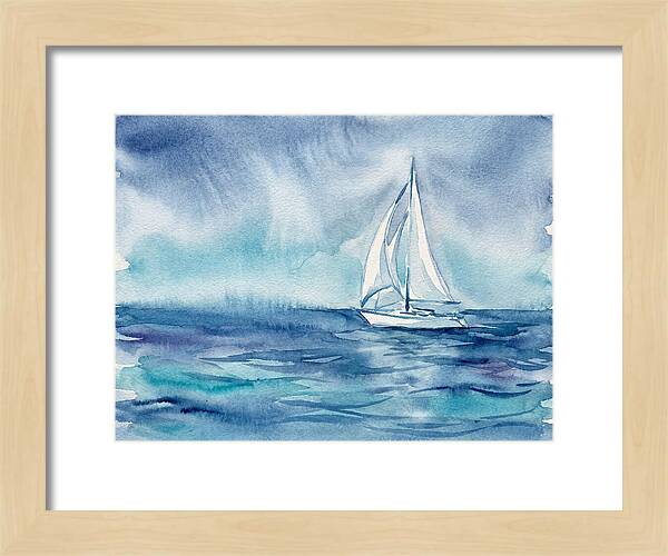 White Sailboat On Tranquil Waters