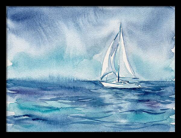White Sailboat On Tranquil Waters