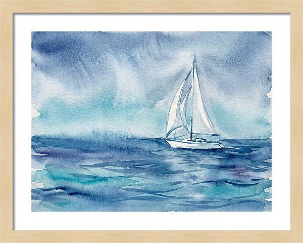 White Sailboat On Tranquil Waters