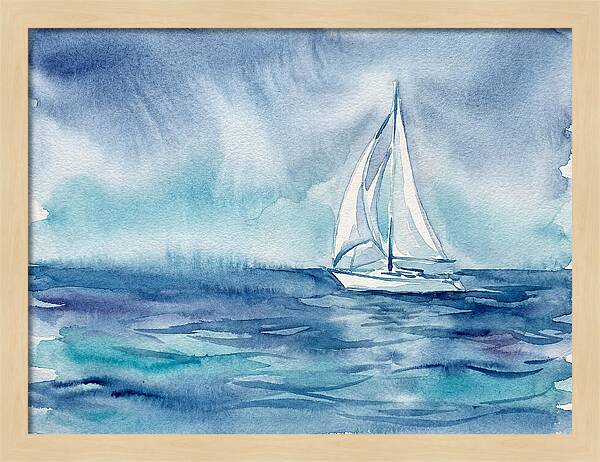 White Sailboat On Tranquil Waters