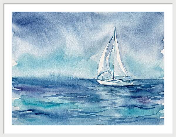 White Sailboat On Tranquil Waters