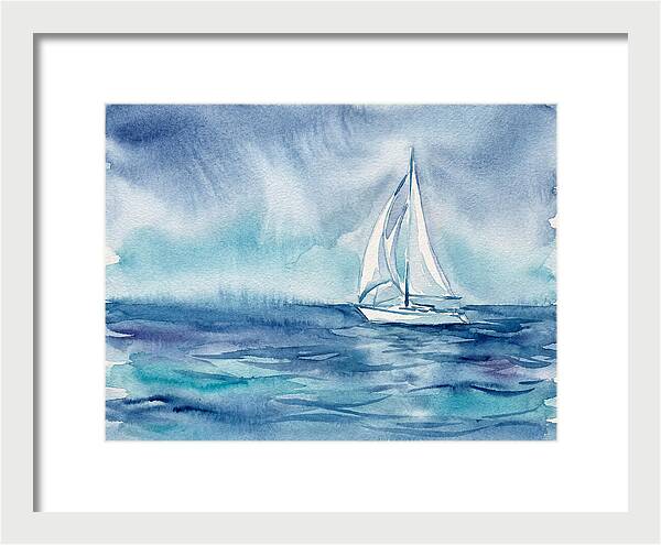 White Sailboat On Tranquil Waters