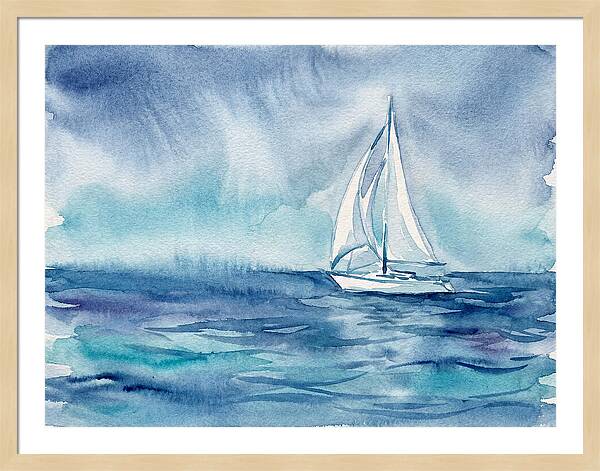 White Sailboat On Tranquil Waters