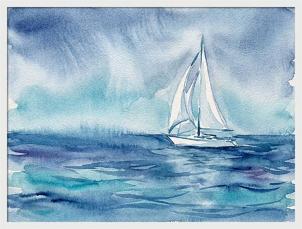 White Sailboat On Tranquil Waters
