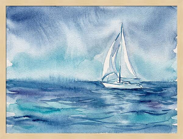 White Sailboat On Tranquil Waters