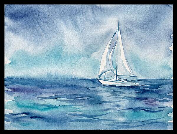 White Sailboat On Tranquil Waters