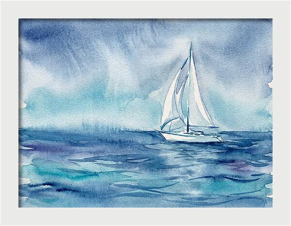 White Sailboat On Tranquil Waters