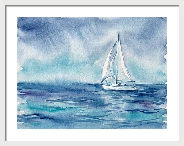 White Sailboat On Tranquil Waters
