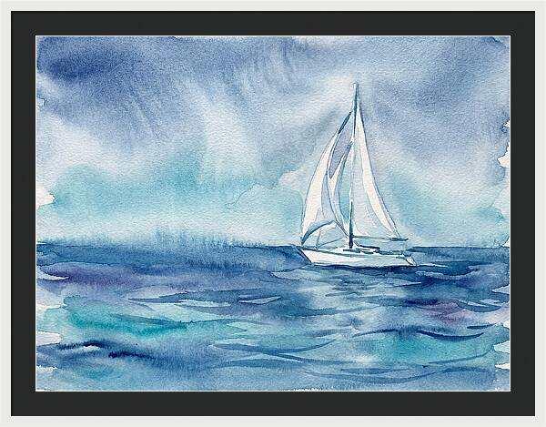 White Sailboat On Tranquil Waters
