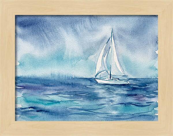 White Sailboat On Tranquil Waters