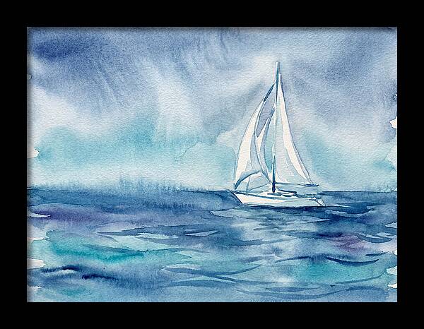 White Sailboat On Tranquil Waters