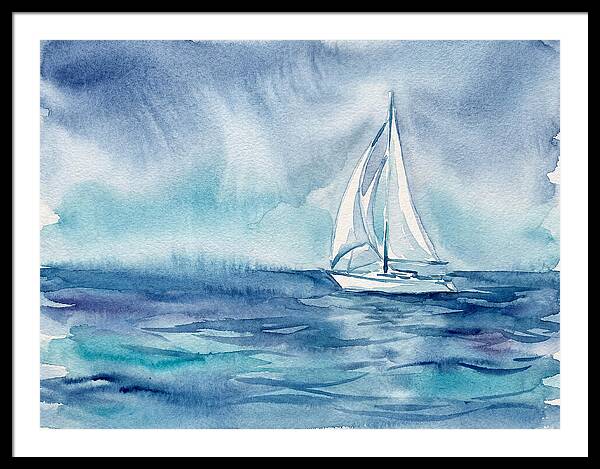 White Sailboat On Tranquil Waters
