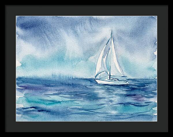 White Sailboat On Tranquil Waters