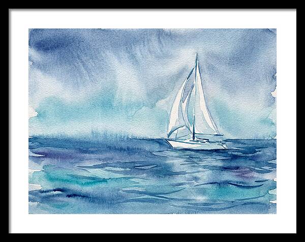 White Sailboat On Tranquil Waters